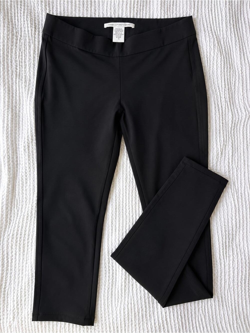 Diane von Furstenberg DVF Black Stretch Skinny Pants Leggings Women’s Size 14